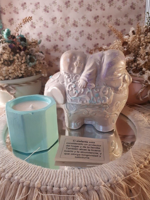 Producto - Elefante con Buda durmiendo mas velita