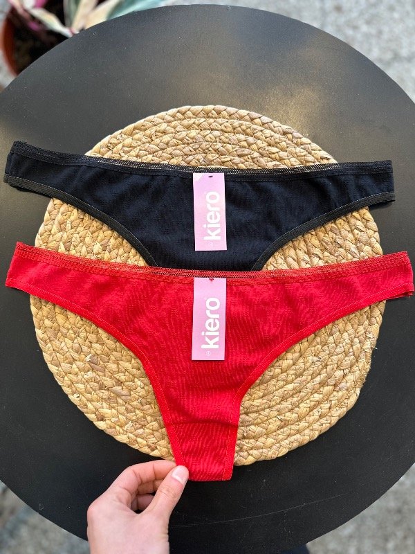 Producto - Pack x 2 colaless algodón KIERO talle 4 rojo y negro