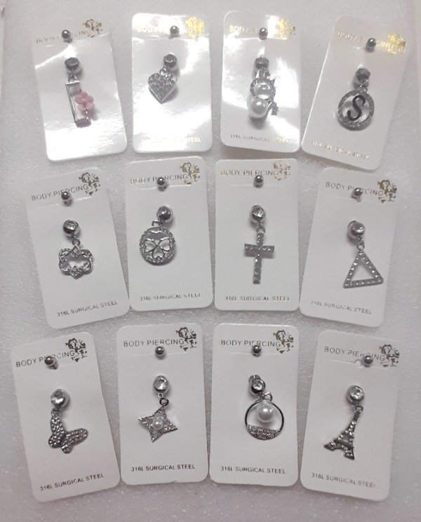 Producto - Piercing de ombligo c/dije colgante MM 10/25