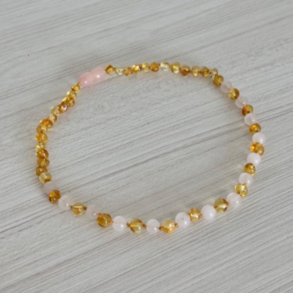 Producto - Collar Ámbar y Cuarzo Rosa