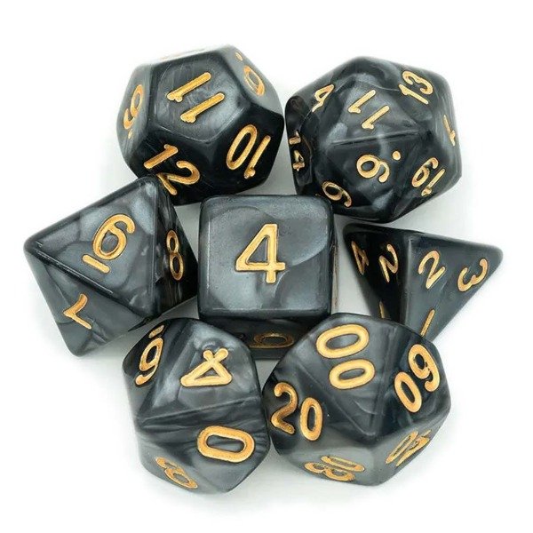Producto - SET DE 7 DADOS NEGROS