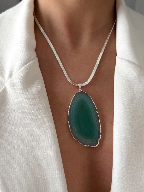 Producto - Collar slice stone green - 0