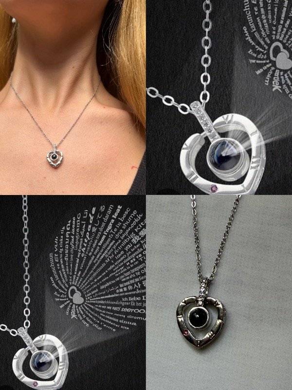 Producto - Collar Heart Te amo en 100 idiomas ACERO QUIRÚRGICO Con zircon