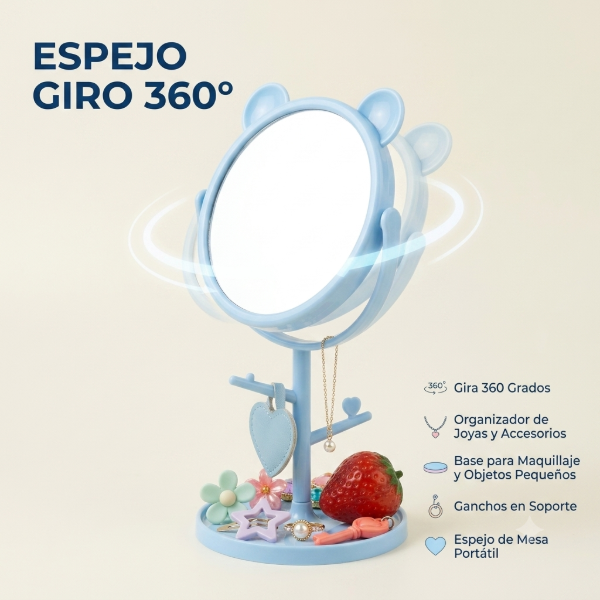 Producto - Espejo Osito cielo 21 x 12 cm