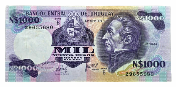 Producto - Uruguay 1000 Nuevos Pesos (1981) Diaz-Pacchiotti-Koncke Pick.64 VF+