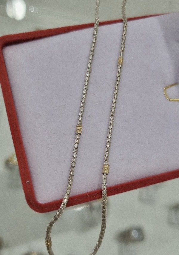 Producto - Cadena Plata y oro Hueca - 1