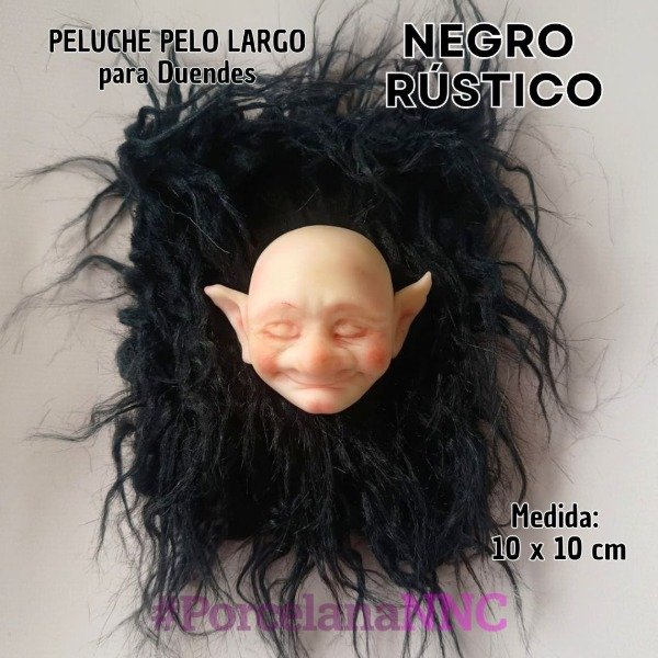 Producto - Peluche pelo largo para duende NEGRO RÚSTICO