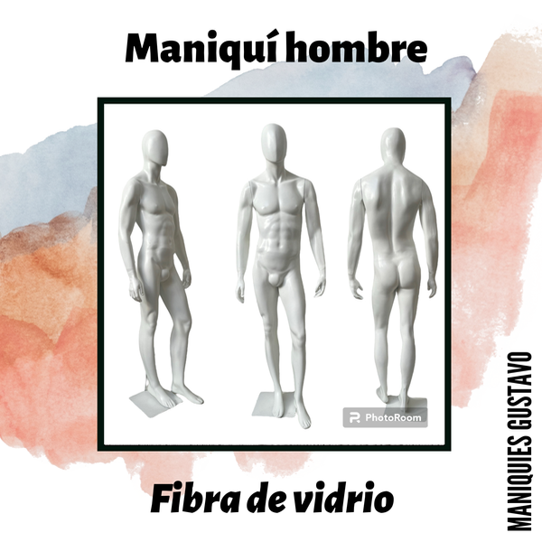 Producto - Maniquí hombre fibra de vidrio Modelo Eric Color Blanco