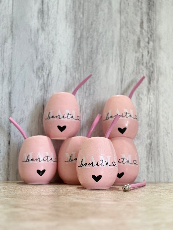 Producto - Minikit N12 Mamá bonita "6 Mates ovo Rosas + 6 Cucharitas"