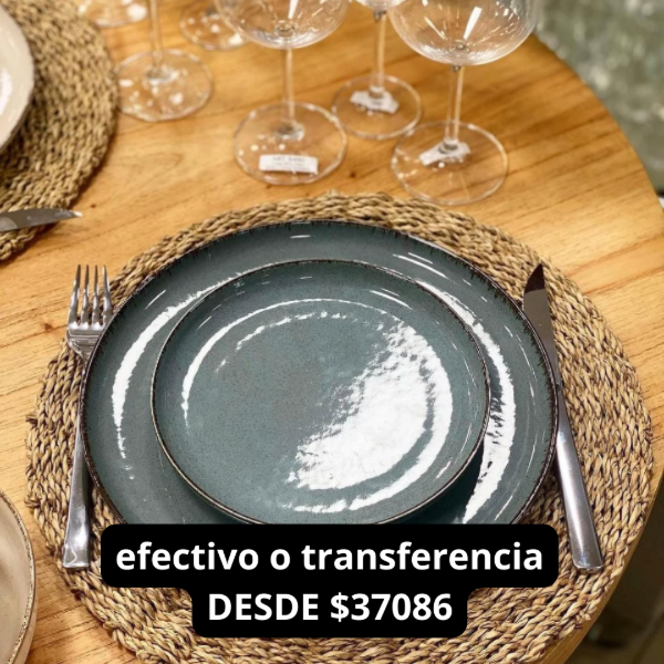 Producto - SET PLATO IVORY BLUE BAT X4 O X6