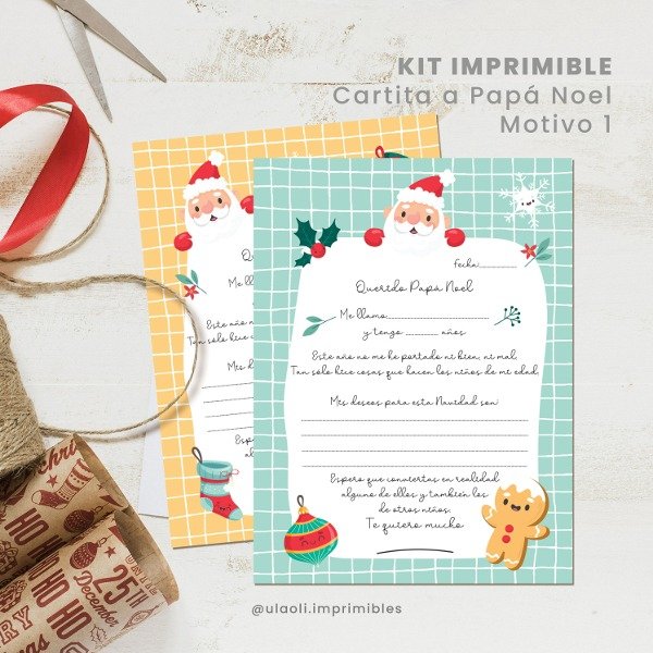 Producto - Kit Imprimible Cartita a Papá Noel - Motivo 1