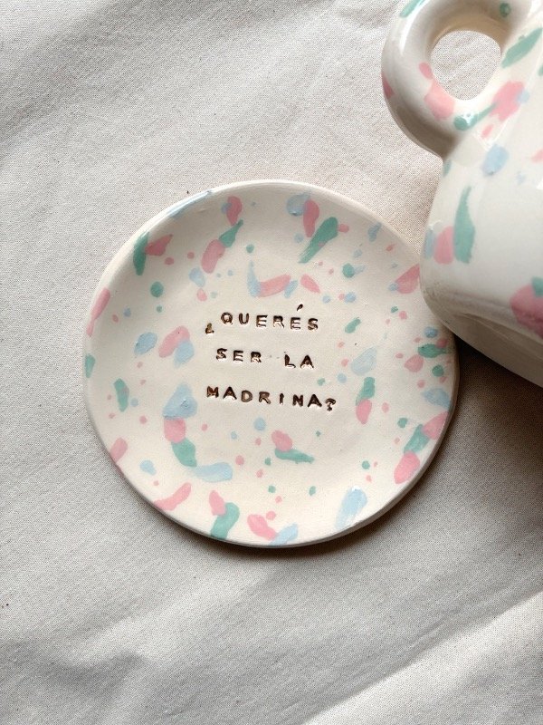 Producto - Set de taza y plato 12 cm con oro - 1