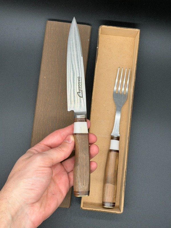 Producto - Set Cuchillo Acero Inoxidable y Tenedor en caja - 2
