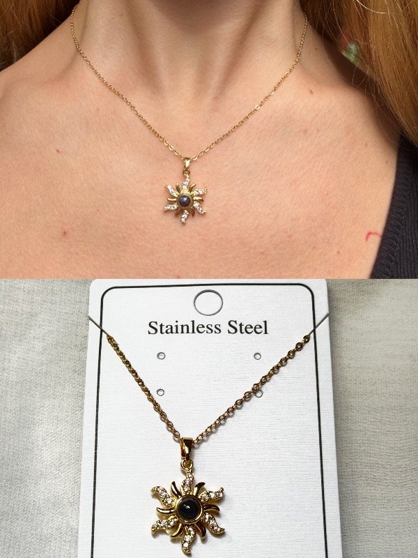 Producto - Collar Sol Te amo en 100 idiomas ACERO QUIRÚRGICO