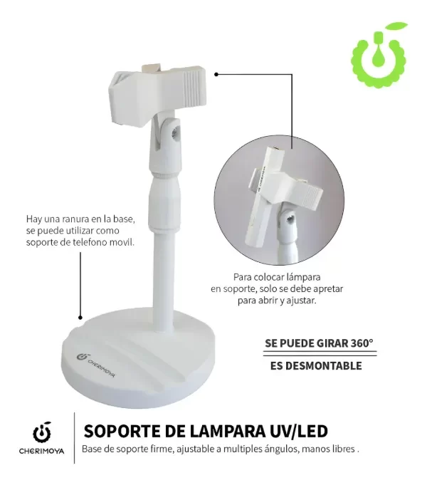 Producto - Soporte Para Mini Lampara Uv/led De Uñas Cherimoya Balnco