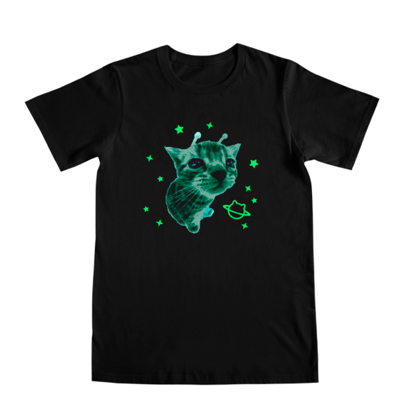 Producto - Remera Gatito Extraterrestre Glow Effect Moda Kawaii