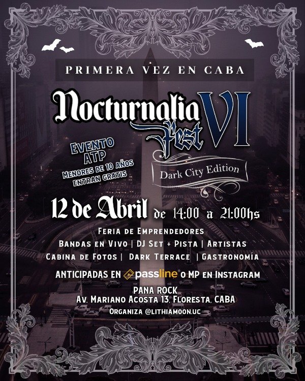 Producto - Anticipadas Nocturnalia Fest Dark city edition VI