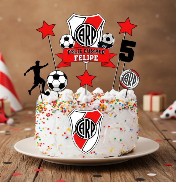 Producto - Kit Imprimible Topper Torta River Plate Editable