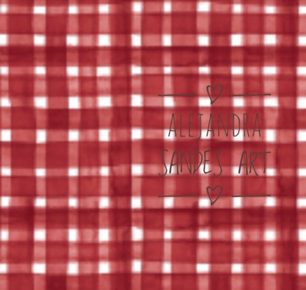 Producto - Tela roja escocesa acuarelada