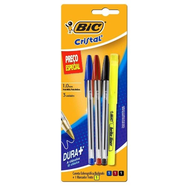 Producto - Boligrafo Cristal x3 + resaltador BIC
