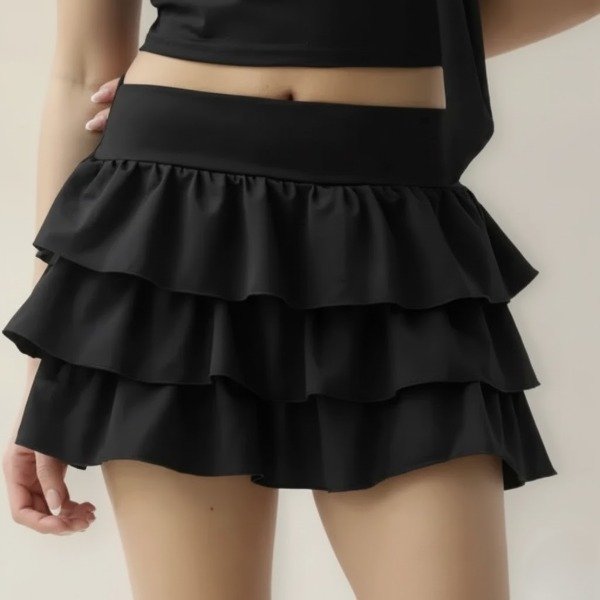 Producto - Falda con Short de Microfibra Negro - S/m