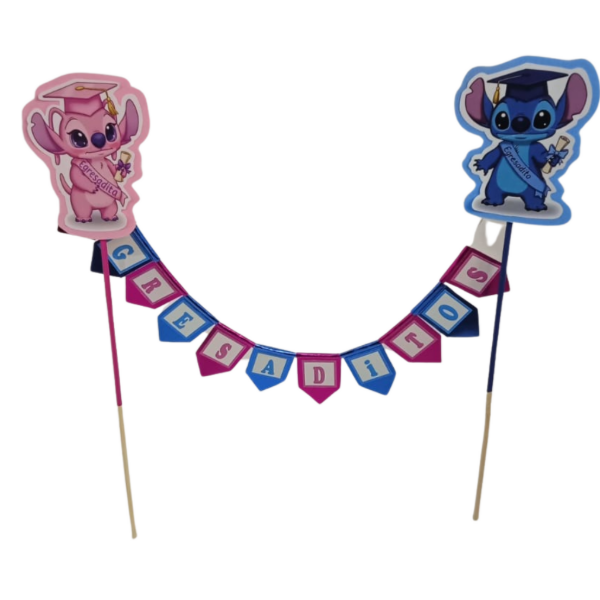 Producto - Topper banderin egresaditos Stitch