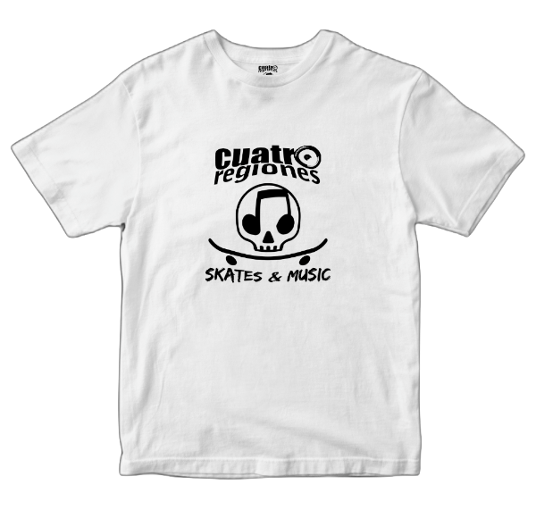 Producto - REMERA CUATRO REGIONES SKATES - LOGO BLANCA