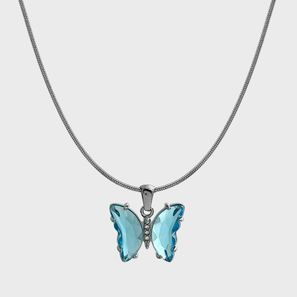 Producto - Collar de acero quirúrgico - 45cm - Clapton 1.5mm - Mariposa celeste