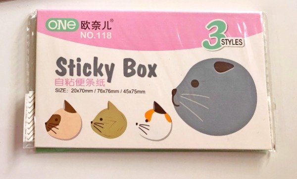 Producto - Sticky Box- notas adhesivas de gato
