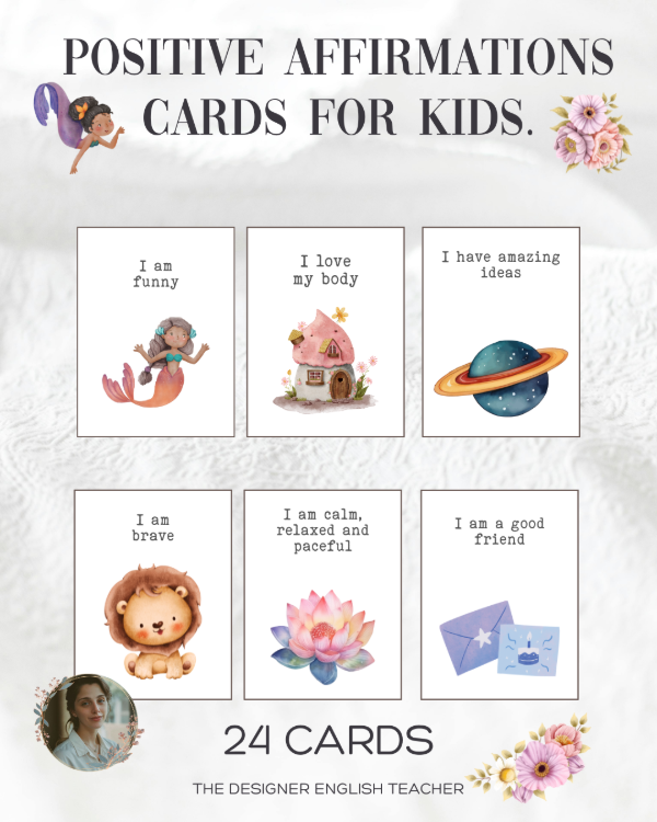 Producto - Positive affirmations cards for kids.