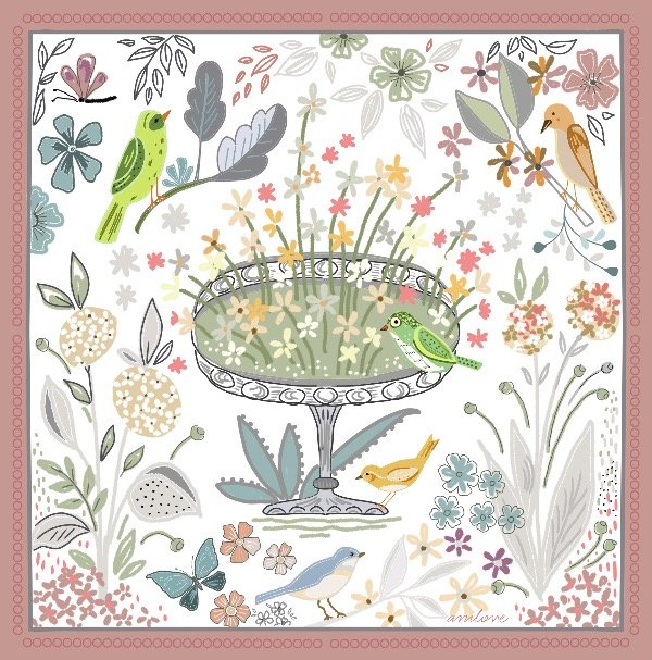 Producto - Pañuelo Birdies blanco