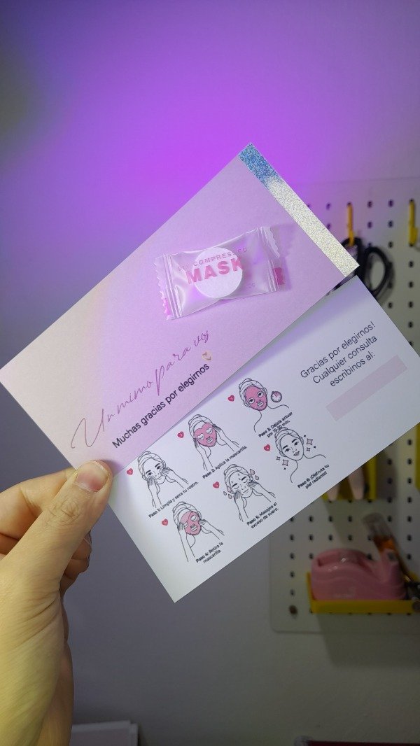 Producto - Diseño digital Tarjeta para Mask facial