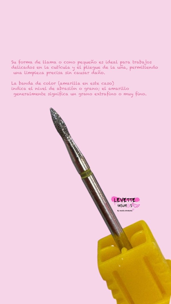Producto - FRESA MANICURIA RUSA FLAMA MINI AMARILLA