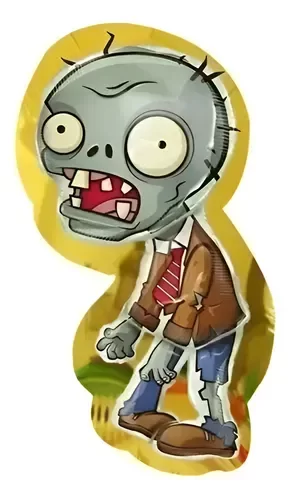 Producto - Siluetas globlos metalizados ZOMBIE PLANTAS VS ZOMBIE 80cm