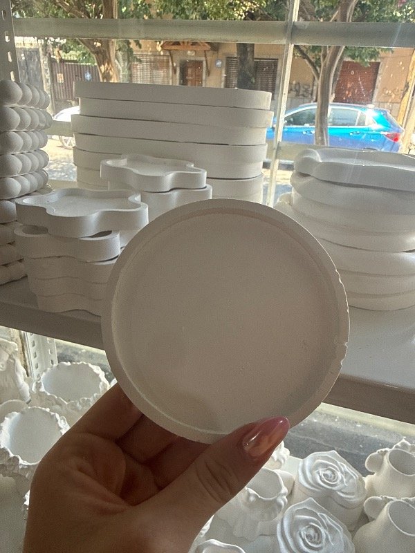 Producto - FIGURA DE YESO BANDEJA CORCULAR PEQUEÑA