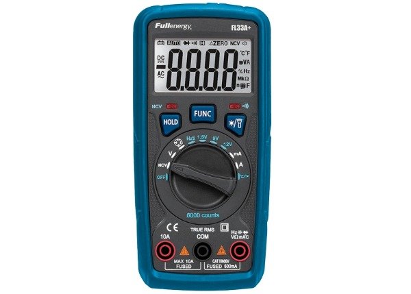 Producto - MULTÍMETRO DIGITAL (NCV/FREC/CAP/TEMP/BATERÍAS/LINT./IMÁN) FULLENERGY FL33A+