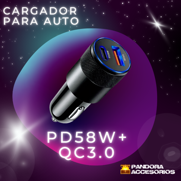 Producto - Cargador de Auto PD58W + QC3.0