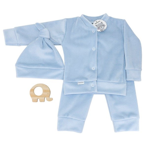 Producto - Conjunto Plush Bebé 3 P / Celeste Claro