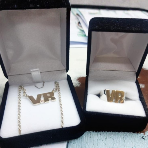 Producto - Conjunto Cadena y anillo sello en plata y oro