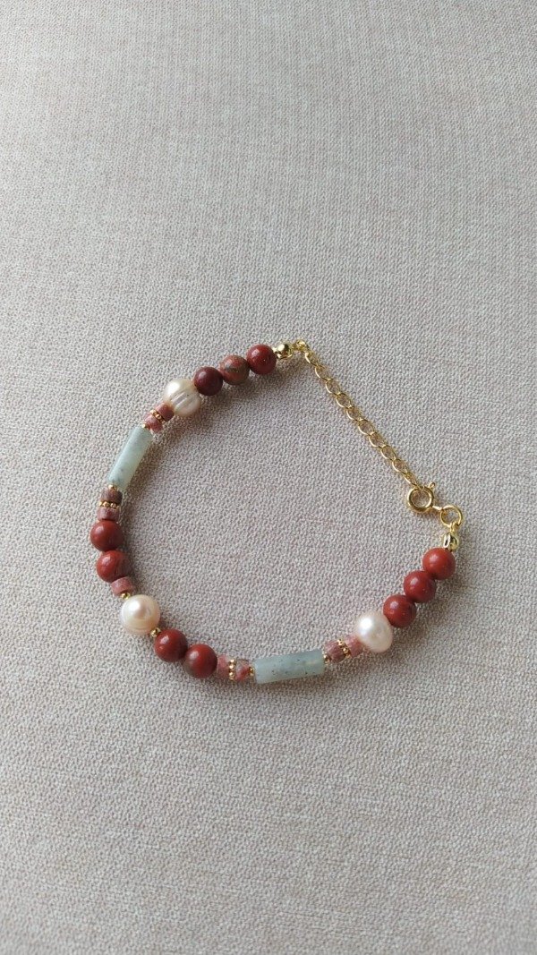Producto - Pulsera jaspe rojo y mix