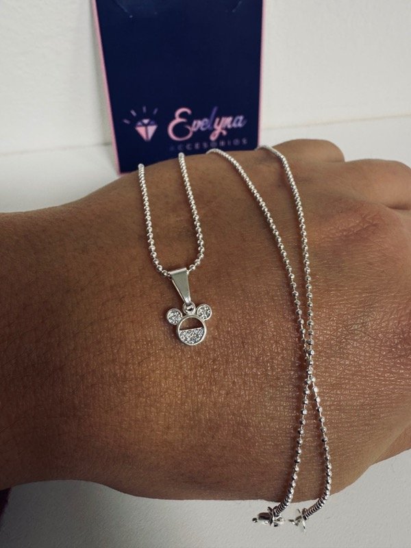 Producto - Conjunto Mickey micropave Plata 925