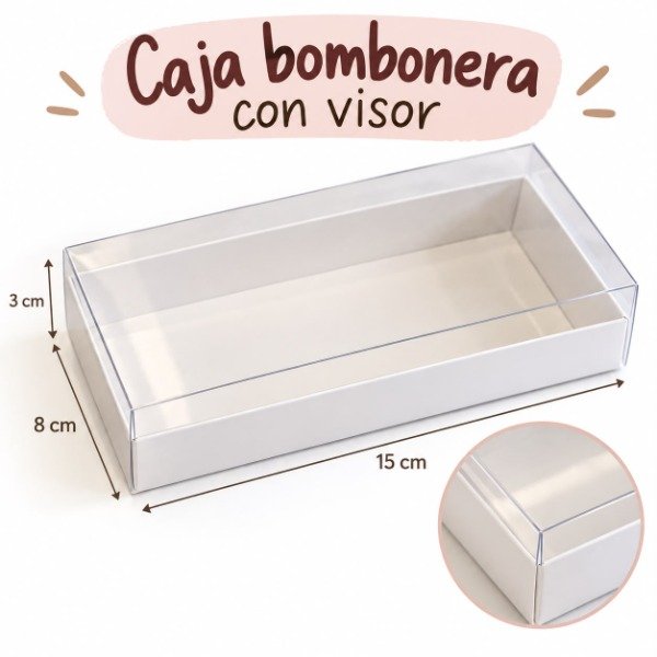 Producto - CAJA BOMBONERA CHICA CON VISOR 15X8X3 CON VISOR - 1