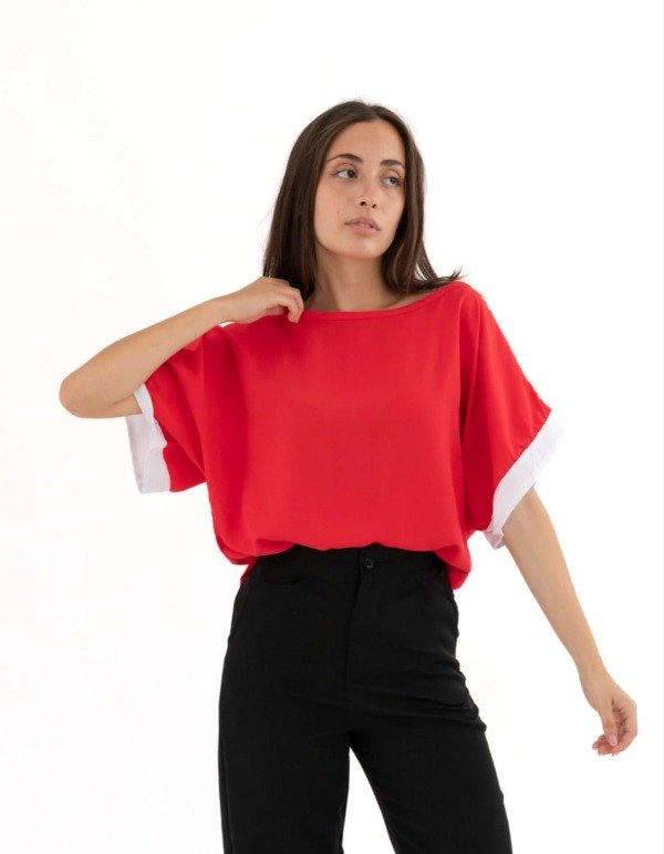 Producto - Blusa Poplin Mangas Combinadas