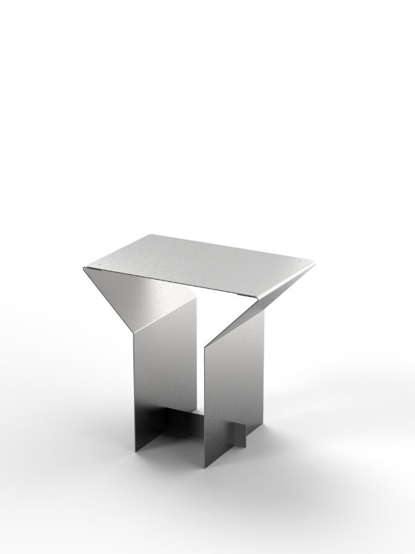 Producto - Banco T - Banco de acero inoxidable y madera para cafés, locales y hogares - 12