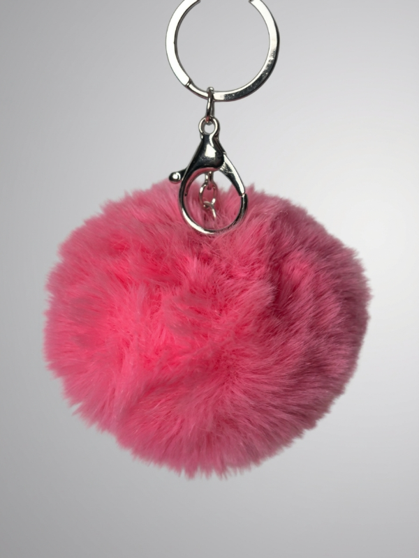 Producto - Llavero Pompon Rosa Fluor