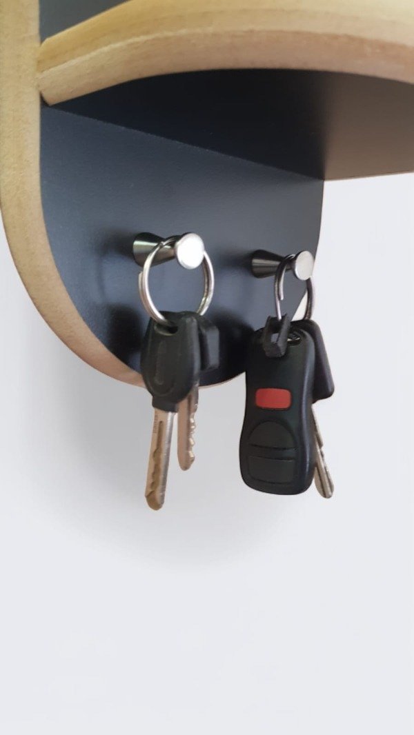 Producto - Portallaves con estante / Negro - 2