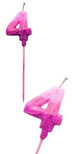 Producto - Vela Gibreada Degrade Rosa Número 4