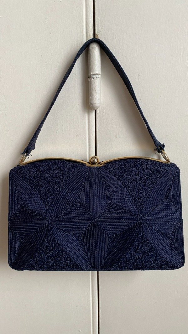 Producto - Cartera vintage labrada azul - 2