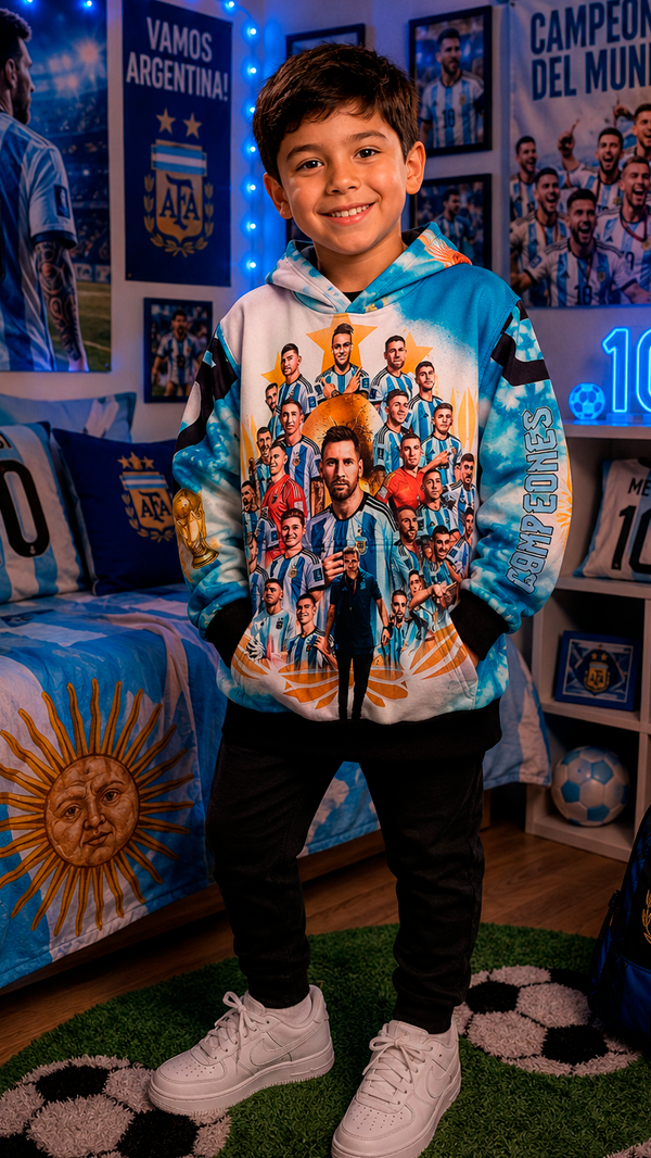 Producto - Buzo Frizado Argentina Messi niños