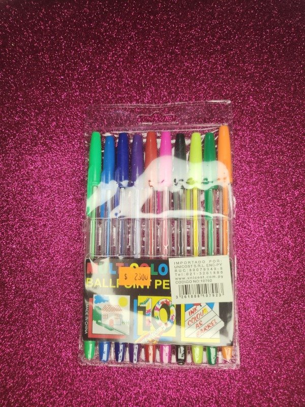 Producto - Birome de color x10